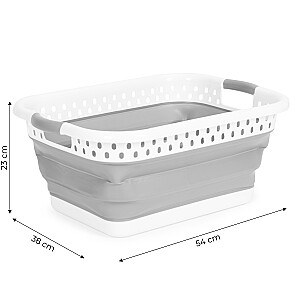 Складная корзина для белья Силиконовый таз Бело-серый 20L от ModernHome