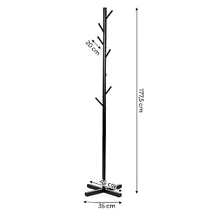 Stovintis metalinis drabužių kabykla su 7 kabliukais, 177 cm, ModernHome