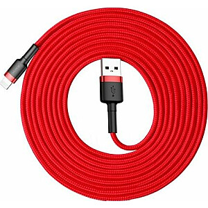 Baseus Cafule kabelis USB kabelis Izturīgs neilona USB / zibens vads QC3.0 2A 3M sarkans (CALKLF-R09) universāls