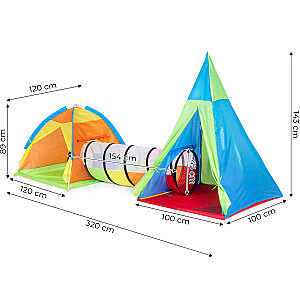 Vaikų palapinė žaidimų aikštelė 3-in-1 iglu tipi tunelis IPLAY