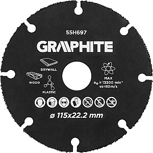 Grafīta griešanas disks Hm koksnei un plastmasai 115 x 22.2 mm 55H697