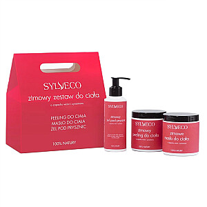 SYLVECO SET Зимний Набор Для Тела Красный скраб для тела 265ml + гель для душа 150ml + масло для тела 250ml