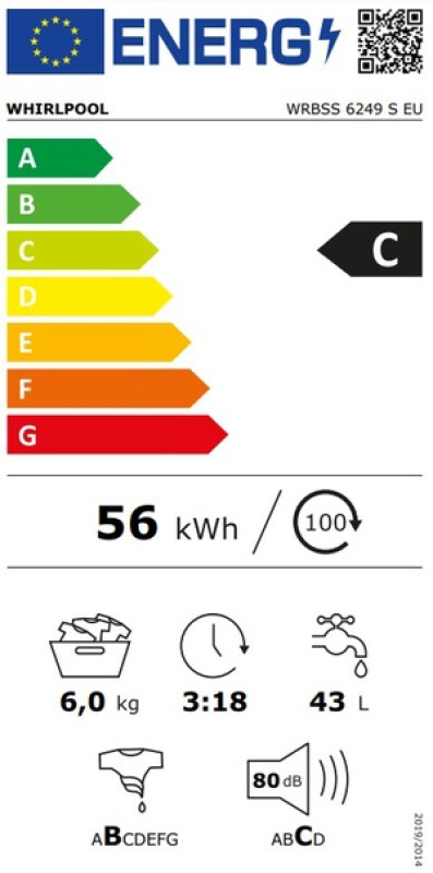 Veļas mašīna WHIRLPOOL Washing machine WRBSS 6249 W EU