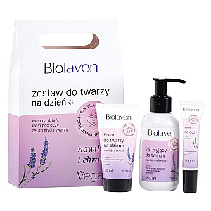 BIOLAVEN SET Sejas kopšanas komplekts dienai sejas krēms 50ml + mazgāšanas želeja 150ml + acu krēms 15ml