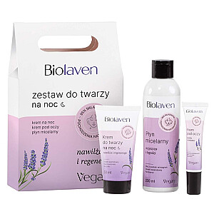 BIOLAVEN SET Naktinis Veido Rinkinys veido kremas 50ml + paakių kremas 15ml + micelinis skystis 200ml