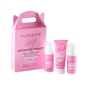 SYLVECO SET Aloesove Pink balzams demakijažam 75ml + sejas pīlings 50ml + mitrinošs krēms sejai 50ml