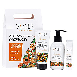 VIANEK SET Veido rinkinys Maitinamasis veido gelis 150ml + paakių kremas 15ml + kaukė-pilingas 40g