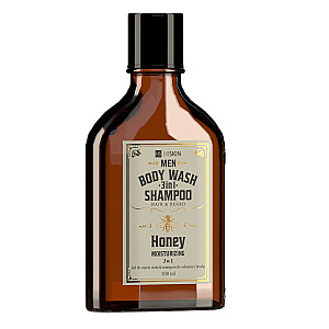 HISKIN Men Whisky гель для душа и шампунь для волос и бороды 3в1 Honey 100ml