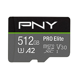 PNY PRO Elite microSDXC 512 GB + SD adapteris