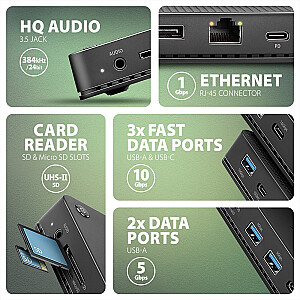 HMC-U4 Многопортовый USB хаб 12в1 USB 4.0 40Гбит/с LAN HDMI DP PD аудио