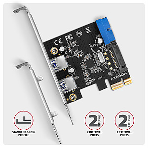 PCEU-232RS Контроллер PCIe 2+2x порт USB 3.2 GEN 1, UASP, SP & LP 15-контактное питание SATA