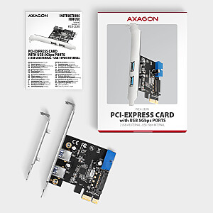 PCEU-232RS Контроллер PCIe 2+2x порт USB 3.2 GEN 1, UASP, SP & LP 15-контактное питание SATA