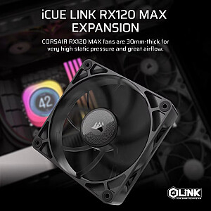 iCUE LINK RX120 MAX 120mm vienas ventiliatorius