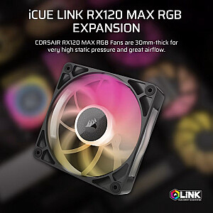 iCUE LINK RX120 MAX RGB 120mm vienas ventilators