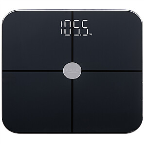 Adler Smart Bathroom Scale | AD 8187 | Maksimālā svars (jauda) 180 kg | Precizitāte 100 g | Ķermeņa masas indeksa (ĶMI) mērīšana | Melns