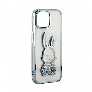 iLike Apple iPhone 15 Pro Silicone Case Print Desire Rabbit Blue