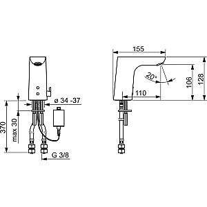 Electra izlietnes jaucējkrāns, 6V, Bluetooth, melns