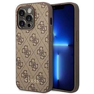 Guess Guess GUHCP14LG4GFBR iPhone 14 Pro 6.1 &quot;brown / brown hard case 4G Metal Gold Logo