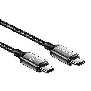 Кабель быстрой зарядки Rocoren USB-C to USB-C Retro Series 2m 100W (серый)