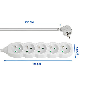 Esperanza ELK207W Strāvas padeve 5GN/1.5M Balta