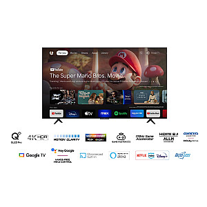 TCL C65 sērija C6 Smart TV QLED 4K 85" 85C655, audio Onkyo ar subwooferi, Dolby Vision - Atmos, Google TV