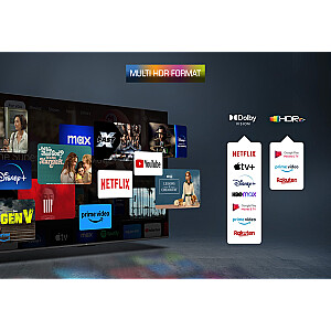 TCL C65 sērija C6 Smart TV QLED 4K 85" 85C655, audio Onkyo ar subwooferi, Dolby Vision - Atmos, Google TV