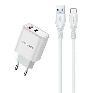 GaN PD81T 22.5W USB+USB-C адаптер питания + USB/USB-C кабель