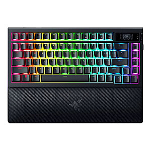 Razer | BlackWidow V4 Pro 75% | Механическая игровая клавиатура | 4K Гц беспроводная | США | Черный | Оранжевые тактильные переключатели Gen‑3 | Беспроводное соединение