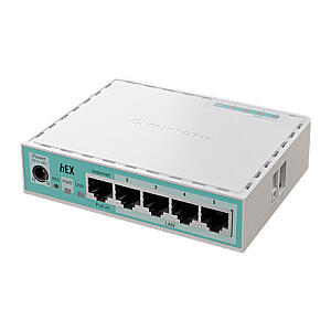 MikroTik RouterBOARD hEX | E50UG | 10/100/1000 Mbit/s | Ethernet LAN (RJ-45) porti 5 | Mesh atbalsts Nē | MU-MiMO Nē | Nav mobilā platjosla