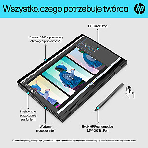 HP Envy 15-ES2050WM i5-1240P 15.6"FHD Touch 16GB SSD512 BT BLKB FPR x360 Win11 Dabiski sudrabs (REPACK) 2G