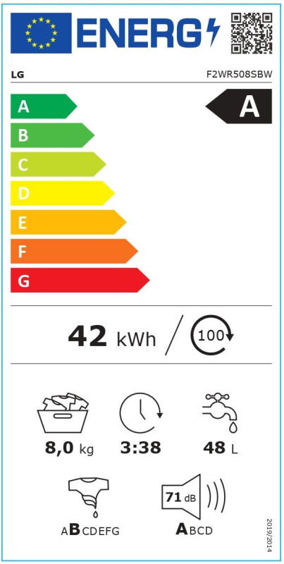 Veļas mašīna LG F2WR508SBW