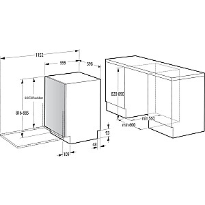 Iebūvējamā trauku mazgājamā mašīna Gorenje GV643E90