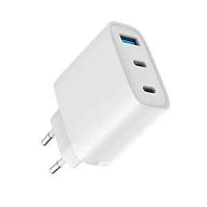 Evelatus 45W Max Greitas Įkroviklis EU USB-C1/USB-C1/USB-A Baltas