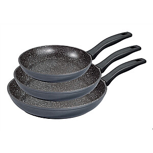 Stoneline Pan set из 3 сковород 6882, диаметр 16/20/24 см, подходит для индукционной плиты, фиксированная ручка, серый