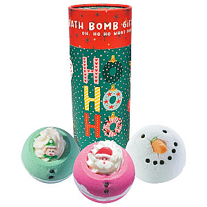 BOMB COSMETICS SET Ho Ho Ho vamzdis su vonios kulomis 3vnt.