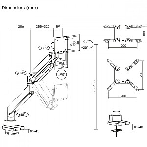 Divu monitora statīvs 27 kg MC-968