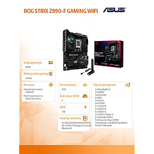 ROG STRIX Z890-F GAMING WIFI mātesplate s1851 4DDR5 TB4 ATX/90MB1I40-M0EAY0