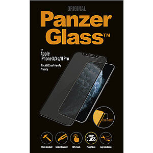 PanzerGlass | P2666 | Screen protector | Apple | iPhone X/Xs/11 Pro | Tempered glass | Black | Confidentiality filter; Full frame coverage; Anti-shatter film (holds the glass together and protects against glass shards in case of breakage); Case Frie