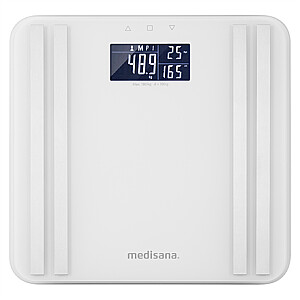 Весы для анализа тела Medisana BS 465 Функция памяти, белый цвет, анализ жировых отложений, процентное содержание воды в организме, автоматическое отключение питания, несколько пользователей, максимальный вес (вместимость) 180 кг