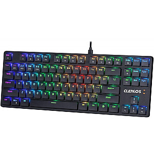 CLEIKOS GK-135 mehāniskā tastatūra LED apgaismojums Melns