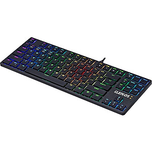 CLEIKOS GK-135 mehāniskā tastatūra LED apgaismojums Melns