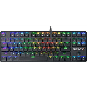 CLEIKOS GK-135 mehāniskā tastatūra LED apgaismojums Melns