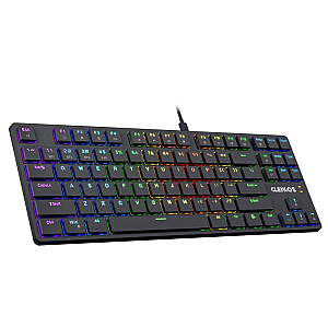 CLEIKOS GK-135 mehāniskā tastatūra LED apgaismojums Melns