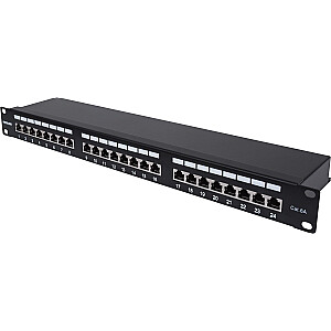 Intellinet Network Solutions INTELLINET 24-портовый патч-панель Cat6a экранированный 24 порта FTP 1 HE клеммы с угловыми входами кабеля 90 градусов черный