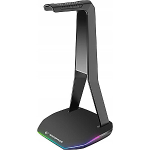 Подставка для наушников Rampage Tower T14, игровая RGB, хаб 2x USB, черная