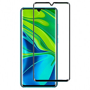 Fusion Full Glue 5D Tempered Glass Aizsargstikls Pilnam Ekrānam Xiaomi Mi Note 10 Lite Melns