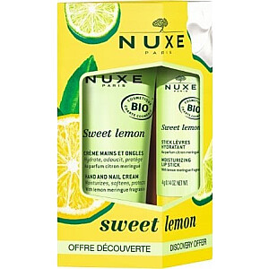 Nuxe komplekts Nuxe: saldo citronu, mitrinoša roku krēms, 30 ml + saldo citronu, lūpu balzams, 4 g sievietēm