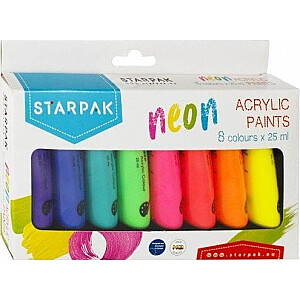 Starpak ACRYLIC COLORS 8COL 25ML NEON STK WB 6/24