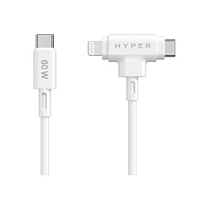 Hyper HyperJuice Силиконовый USB-C на USB-C и Lightning Гибридный кабель 60W