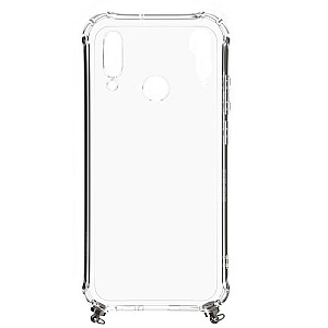 Evelatus Huawei P30 Lite Silicone Transparent with Necklace TPU Strap Silver